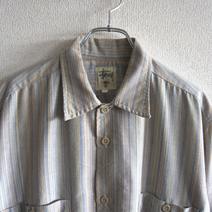 Stussy 90S Short-sleeve striped shirt Size L