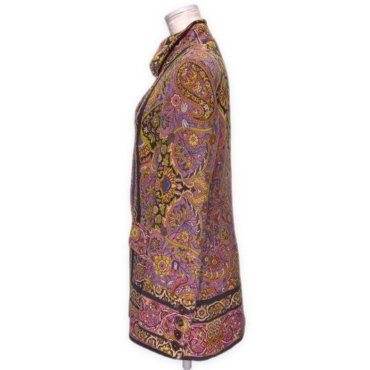 ETRO All-Over Floral Wool Nylon Jacket Pink Size 42