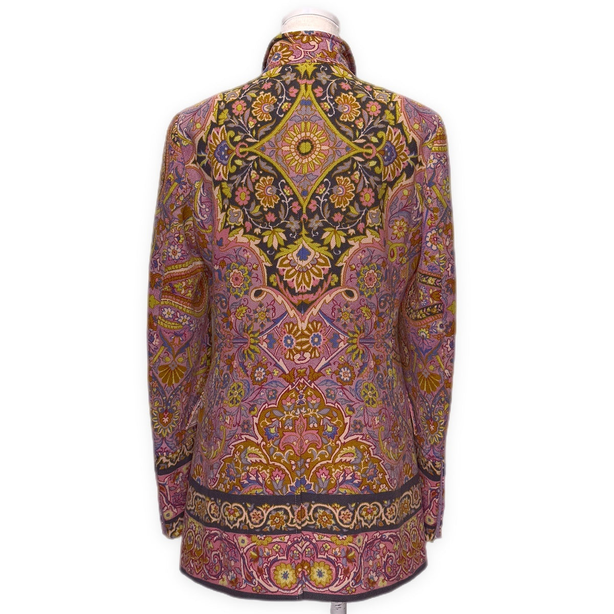 ETRO All-Over Floral Wool Nylon Jacket Pink Size 42