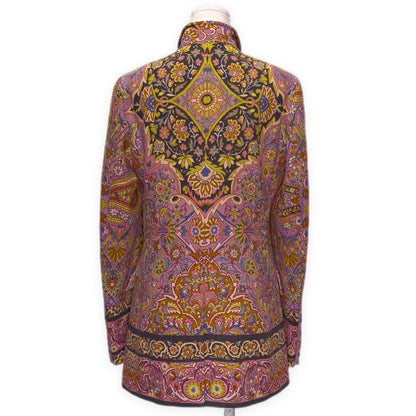 ETRO All-Over Floral Wool Nylon Jacket Pink Size 42