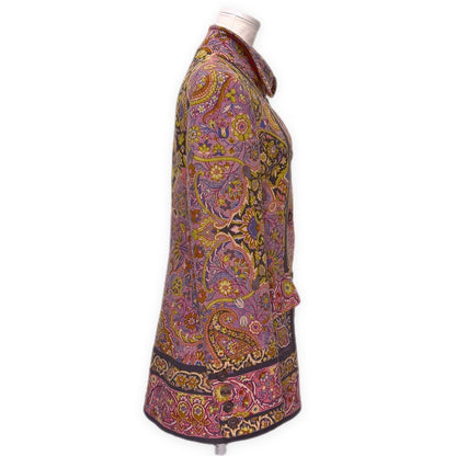 ETRO All-Over Floral Wool Nylon Jacket Pink Size 42