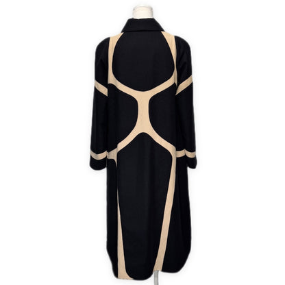 Sybilla Angora Blend Patterned Wool Stand Collar Coat Size M