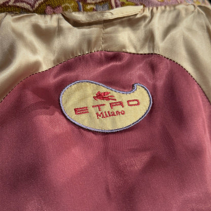 ETRO All-Over Floral Wool Nylon Jacket Pink Size 42