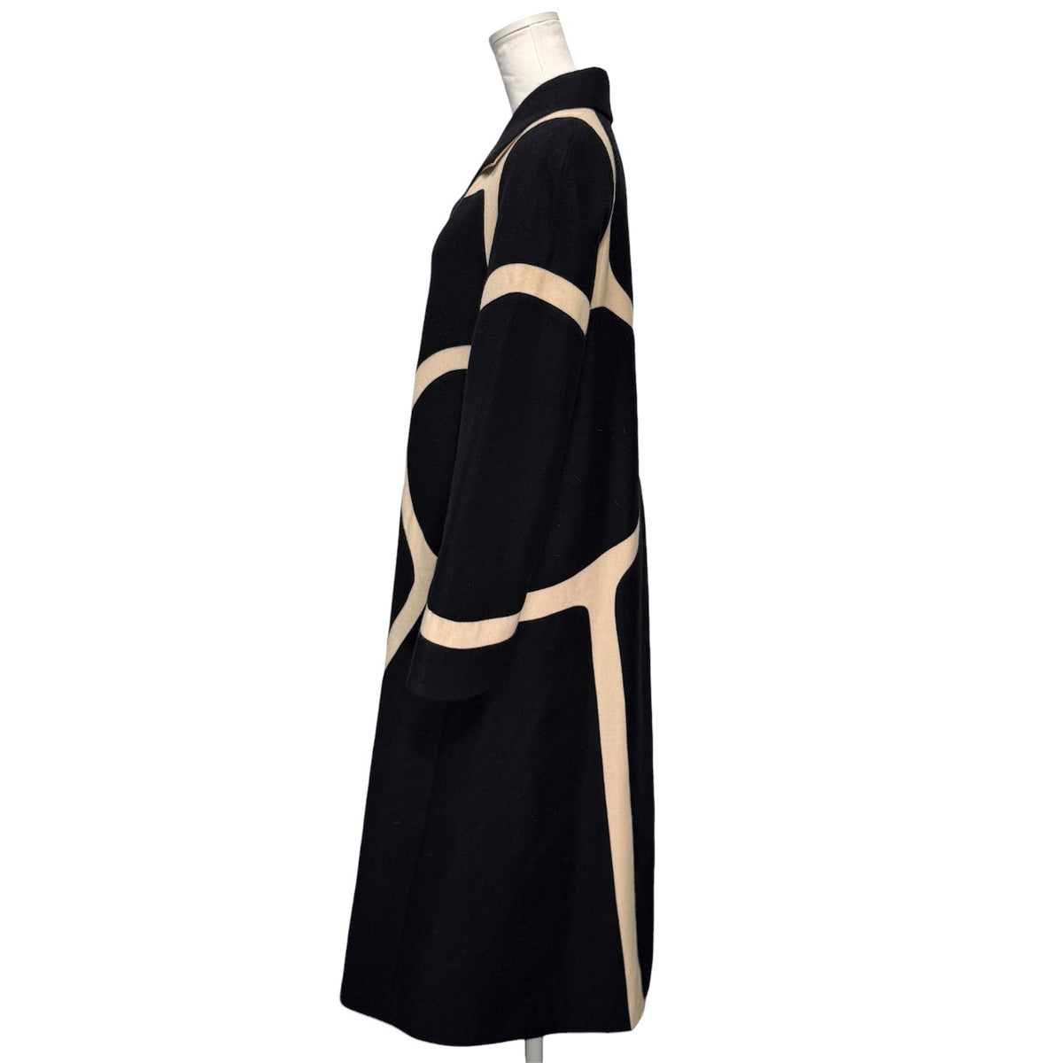 Sybilla Angora Blend Patterned Wool Stand Collar Coat Size M