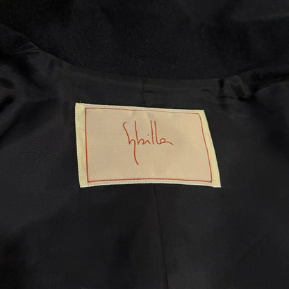 Sybilla Angora Blend Patterned Wool Stand Collar Coat Size M