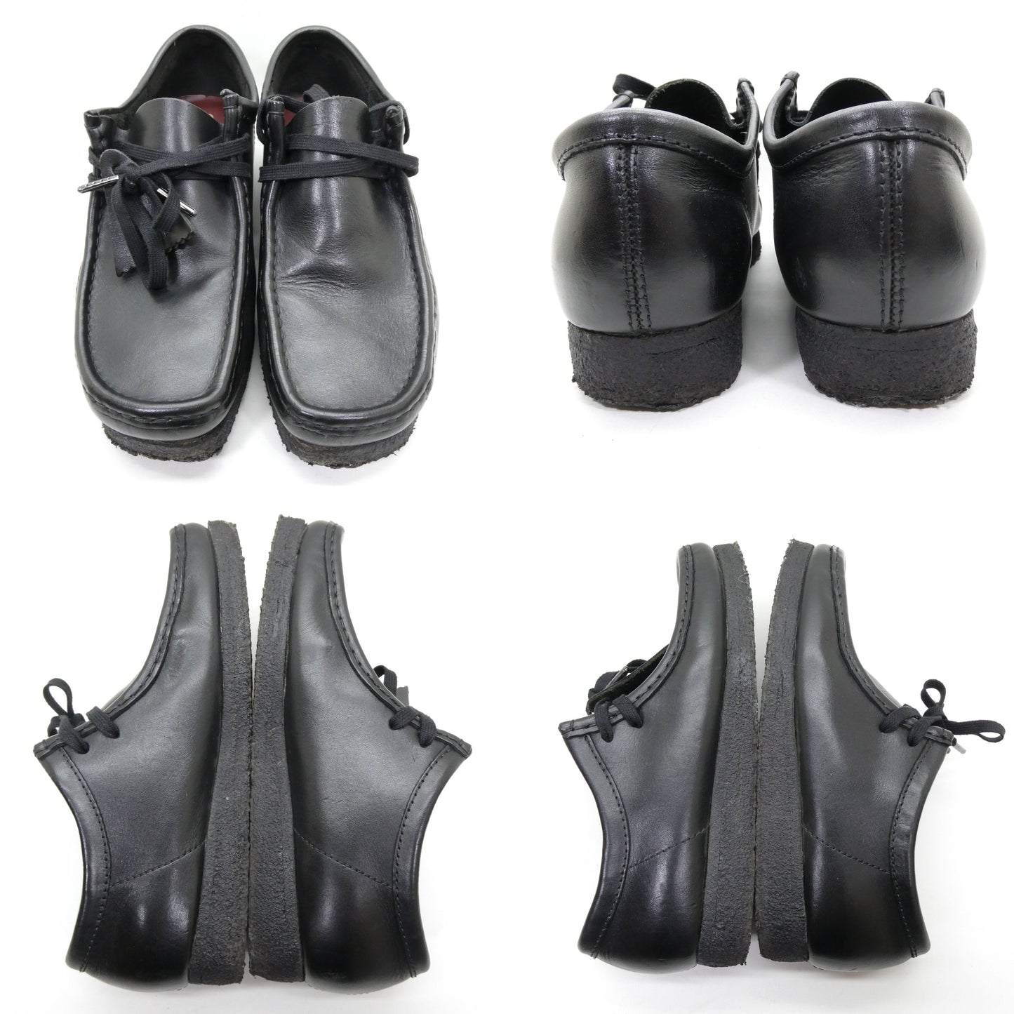 Clarks Wallabee Moccasin Shoes Black Loafers Size UK7