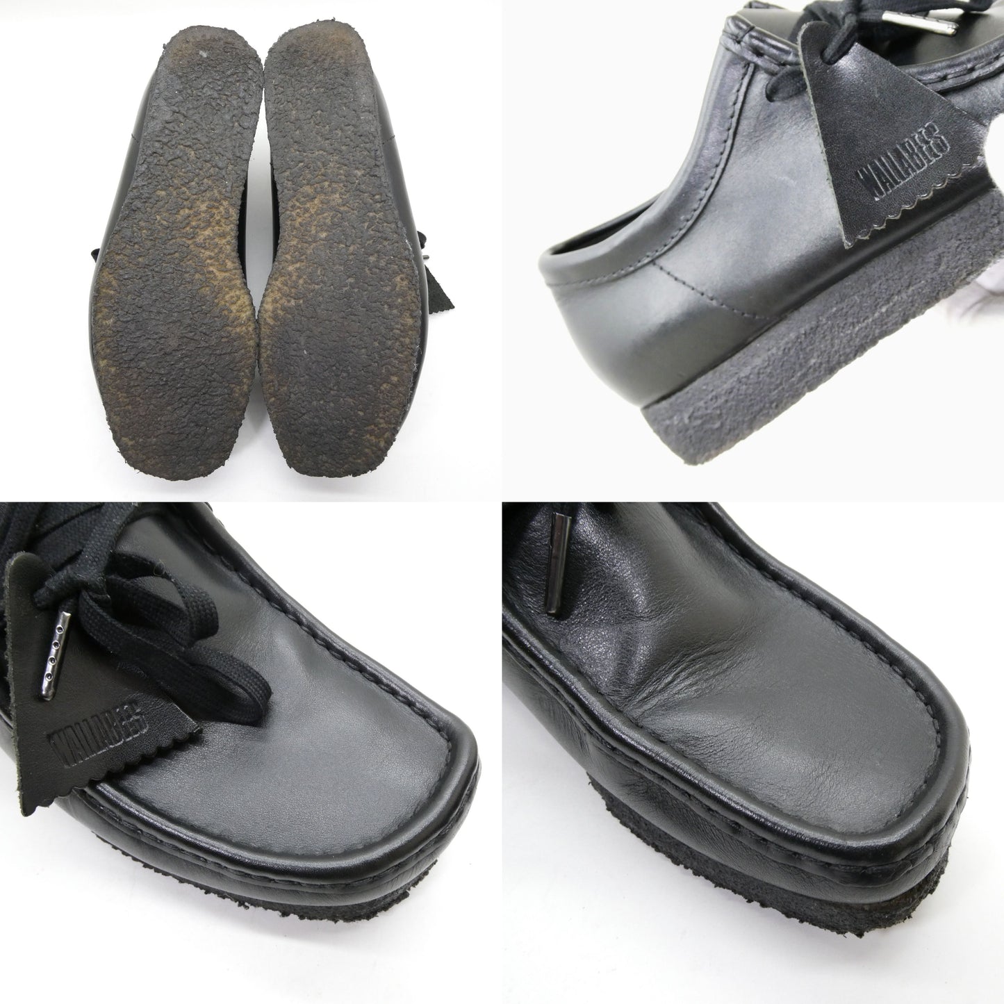 Clarks Wallabee Moccasin Shoes Black Loafers Size UK7