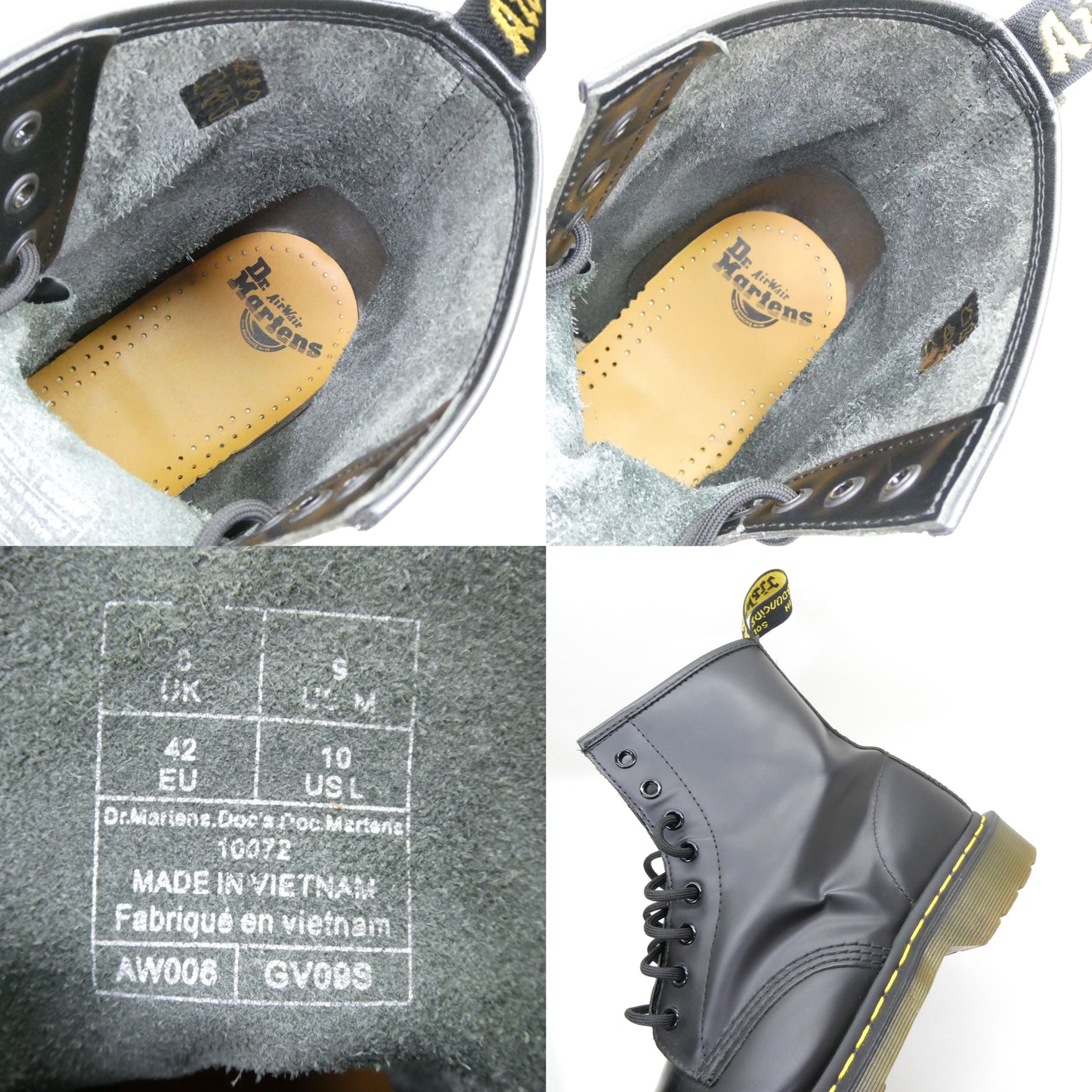 Dr.Martens 1460 8 Eye Lace-up Black Boots Size UK8