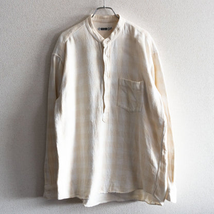 GOODENOUGH 90S Plaid band-collar flannel Shirt Size L