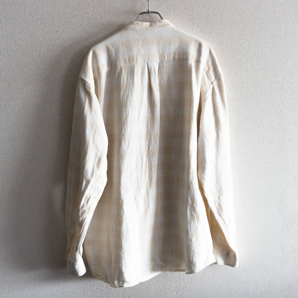GOODENOUGH 90S Plaid band-collar flannel Shirt Size L