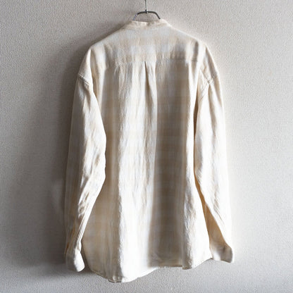 GOODENOUGH 90S Plaid band-collar flannel Shirt Size L
