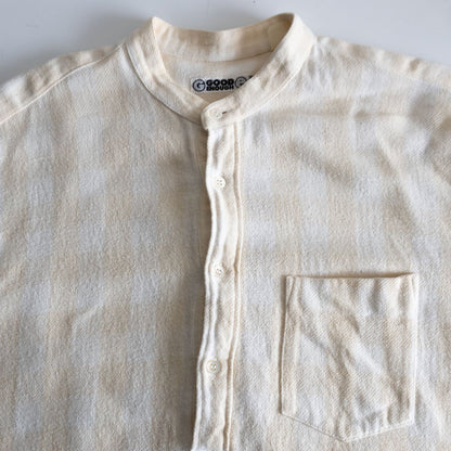 GOODENOUGH 90S Plaid band-collar flannel Shirt Size L