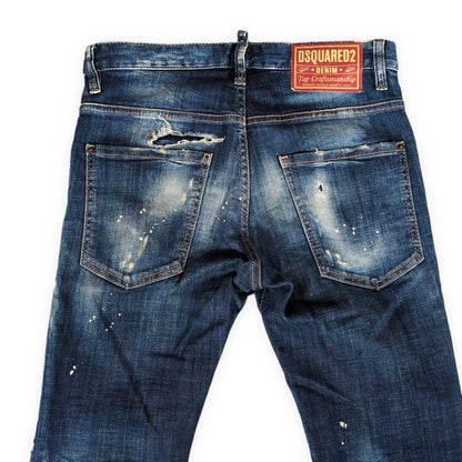 DSQUARED2 Skater Distressed Slim Jeans Blue Size 44