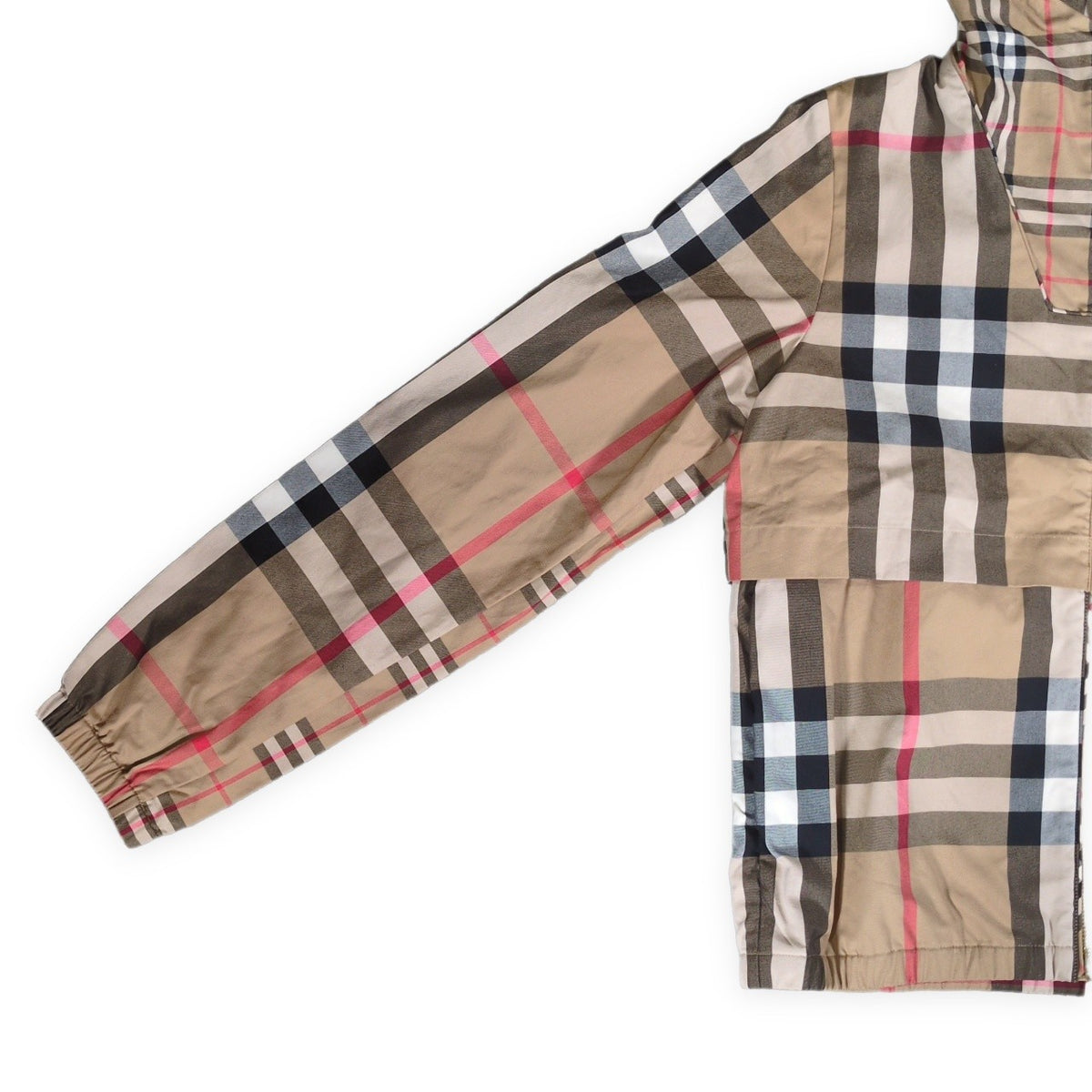 BURBERRY Contrast Check Pullover Hooded Jacket Size 14Y