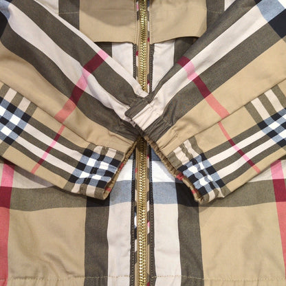 BURBERRY Contrast Check Pullover Hooded Jacket Size 14Y