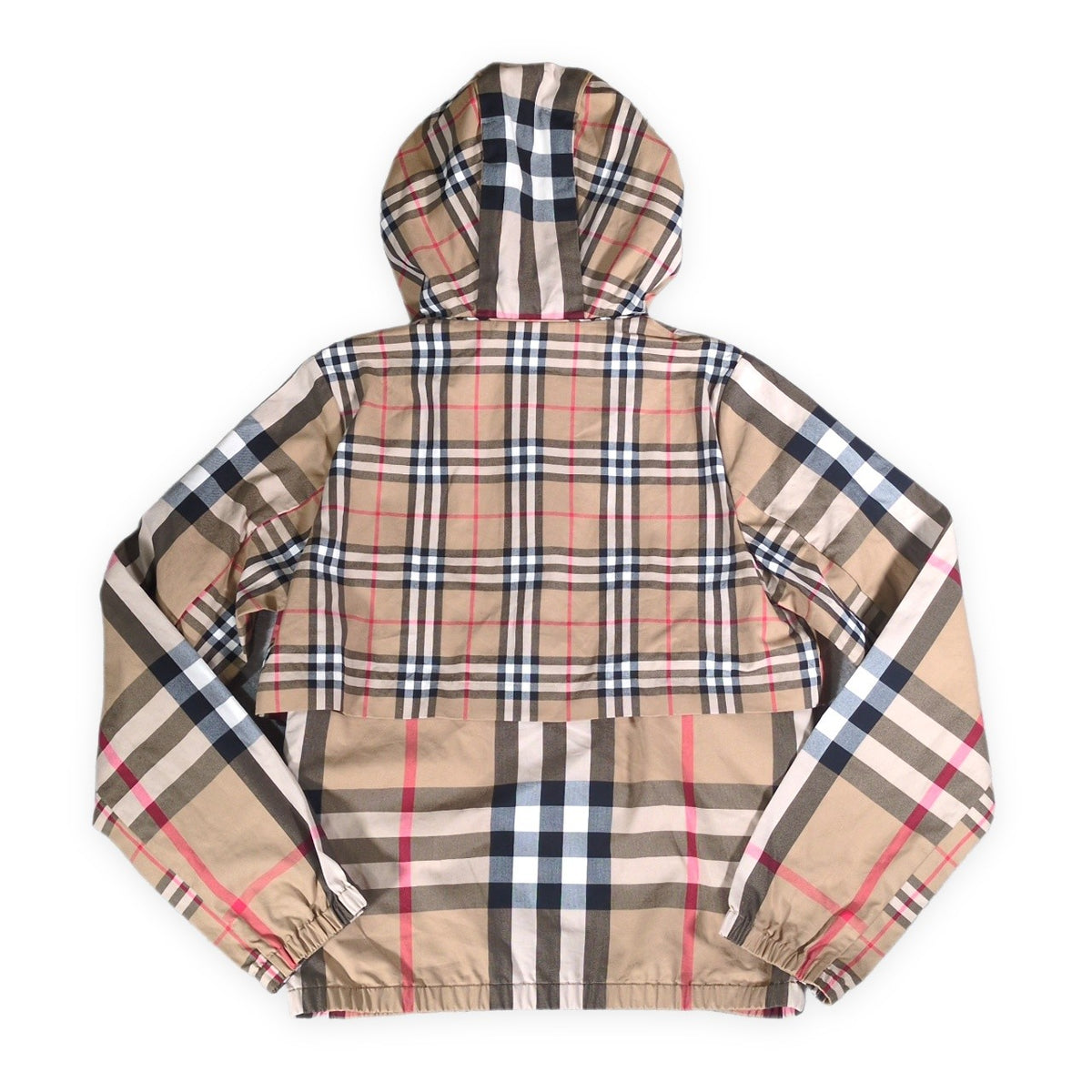 BURBERRY Contrast Check Pullover Hooded Jacket Size 14Y