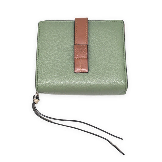 LOEWE Compact Green Bi-Fold Zip Wallet