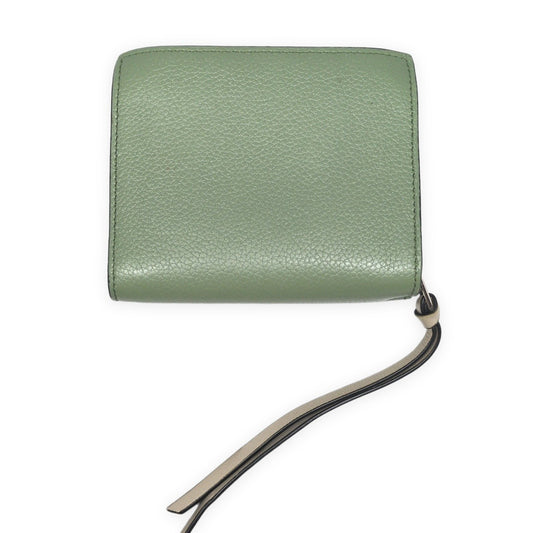 LOEWE Compact Green Bi-Fold Zip Wallet