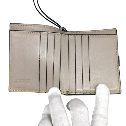 LOEWE Compact Green Bi-Fold Zip Wallet