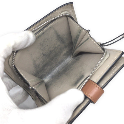 LOEWE Compact Green Bi-Fold Zip Wallet