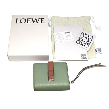 LOEWE Compact Green Bi-Fold Zip Wallet