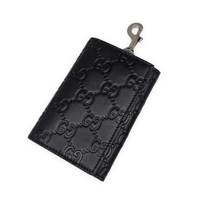 GUCCI GG Emblem 6-Ring Key Case Black Bag