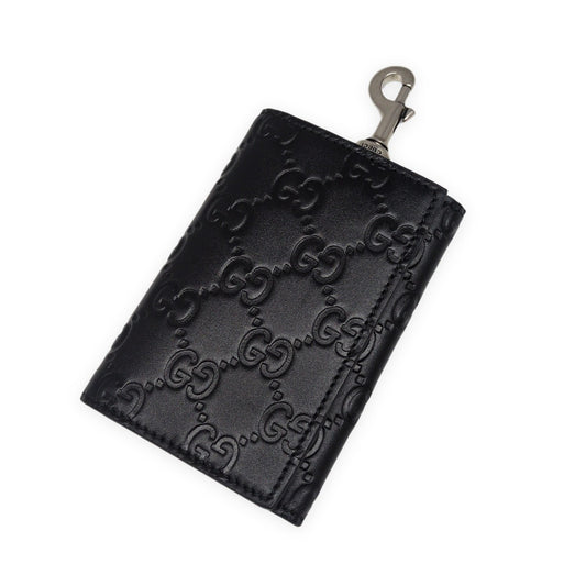 GUCCI GG Emblem 6-Ring Key Case Black Bag