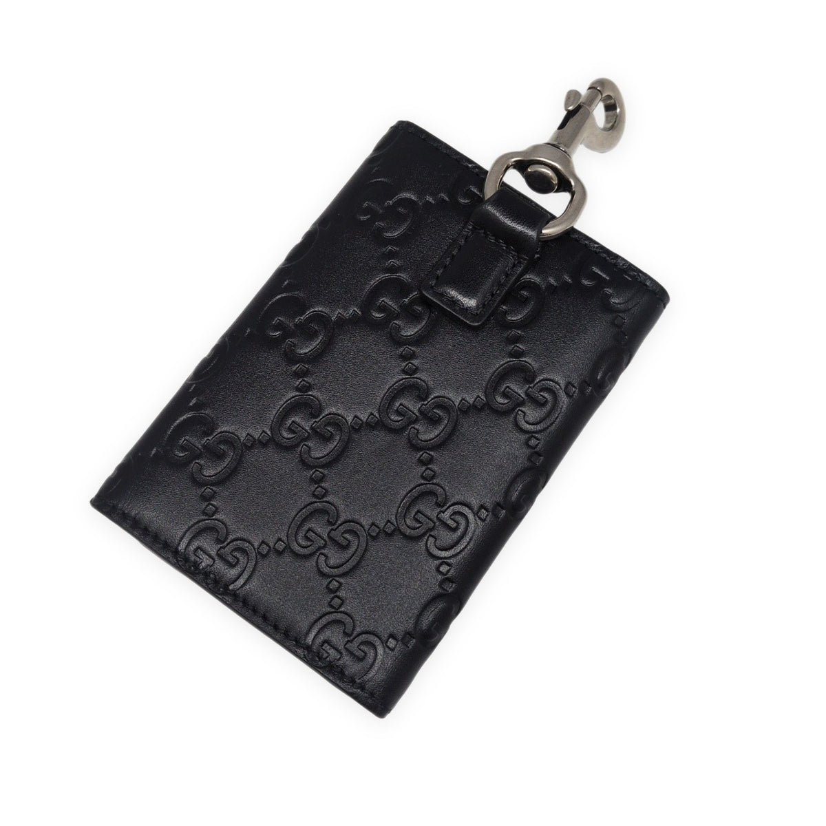 GUCCI GG Emblem 6-Ring Key Case Black Bag