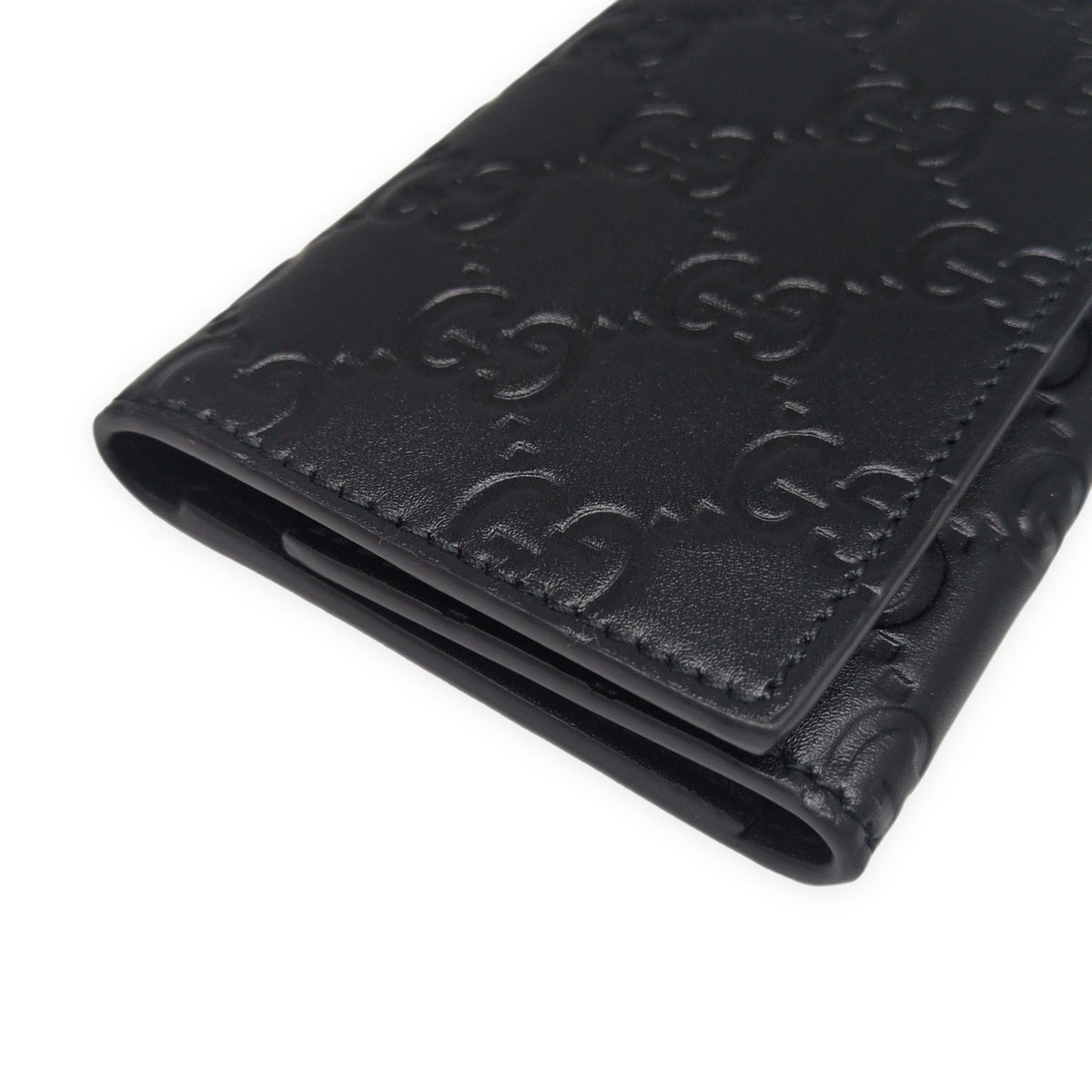 GUCCI GG Emblem 6-Ring Key Case Black Bag