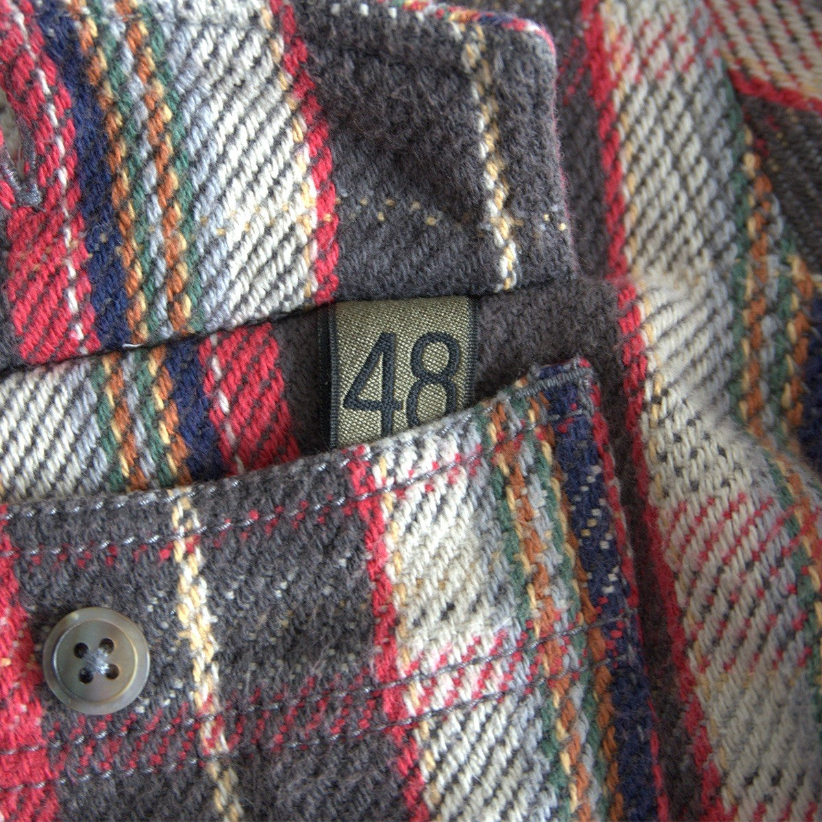 NIGEL CABOURN Reversible Heavy Flannel Check/Border Size M