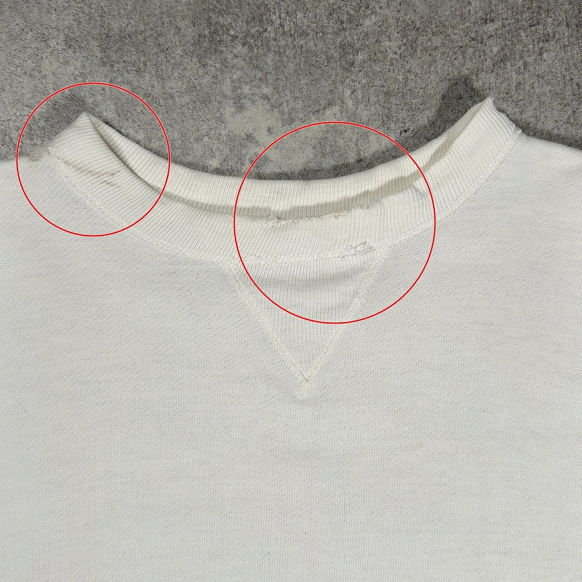 PENNEY'S 50s Inset V-Gusset Set-In Sweatshirt White Size M