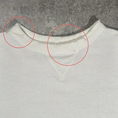 PENNEY'S 50s Inset V-Gusset Set-In Sweatshirt White Size M
