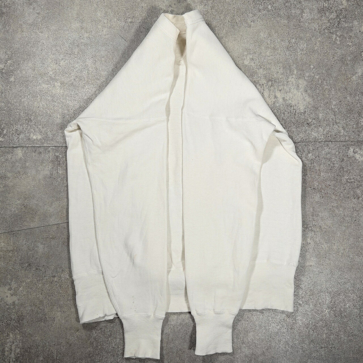 PENNEY'S 50s Inset V-Gusset Set-In Sweatshirt White Size M