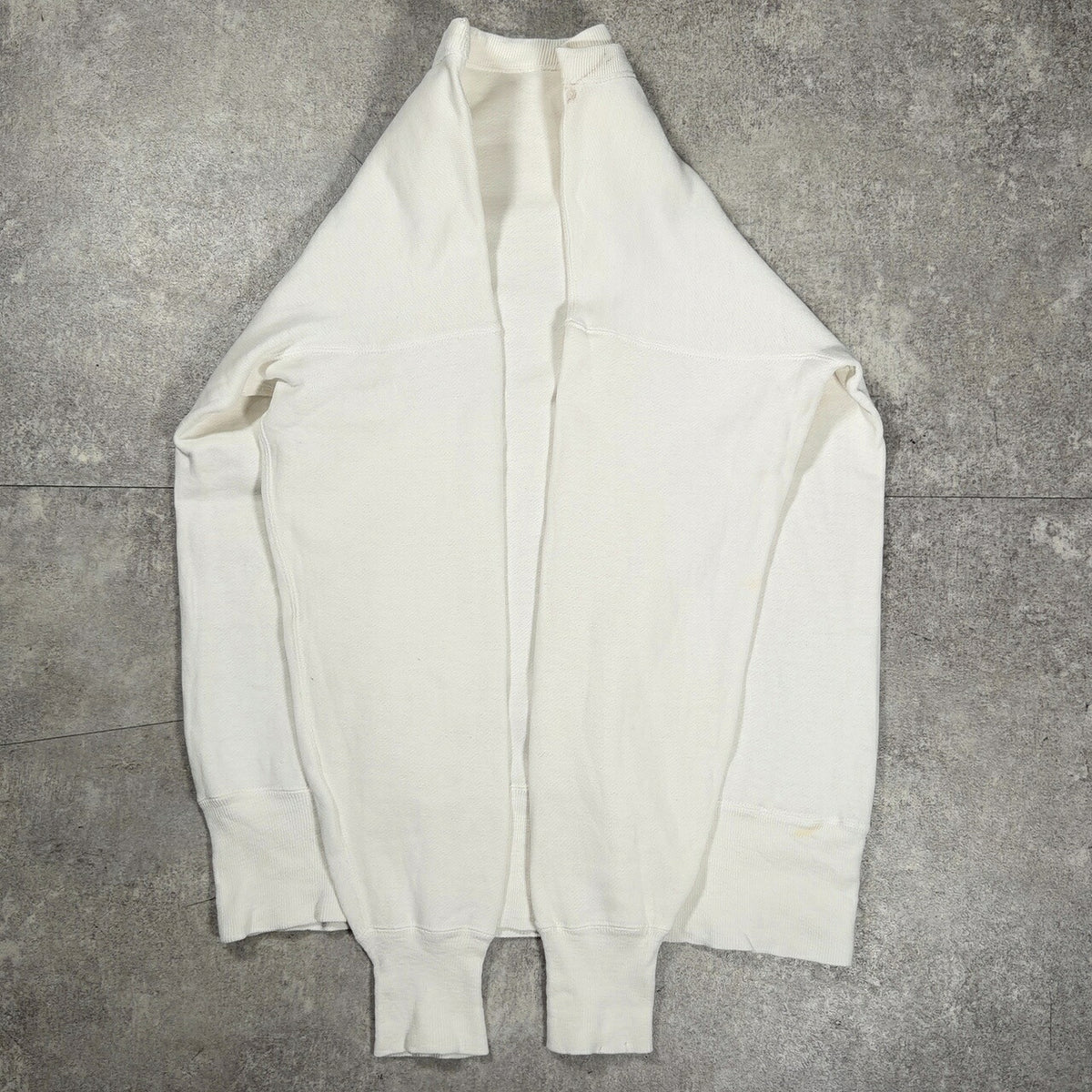 PENNEY'S 50s Inset V-Gusset Set-In Sweatshirt White Size M