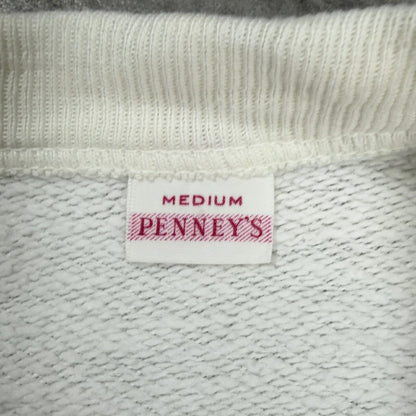 PENNEY'S 50s Inset V-Gusset Set-In Sweatshirt White Size M