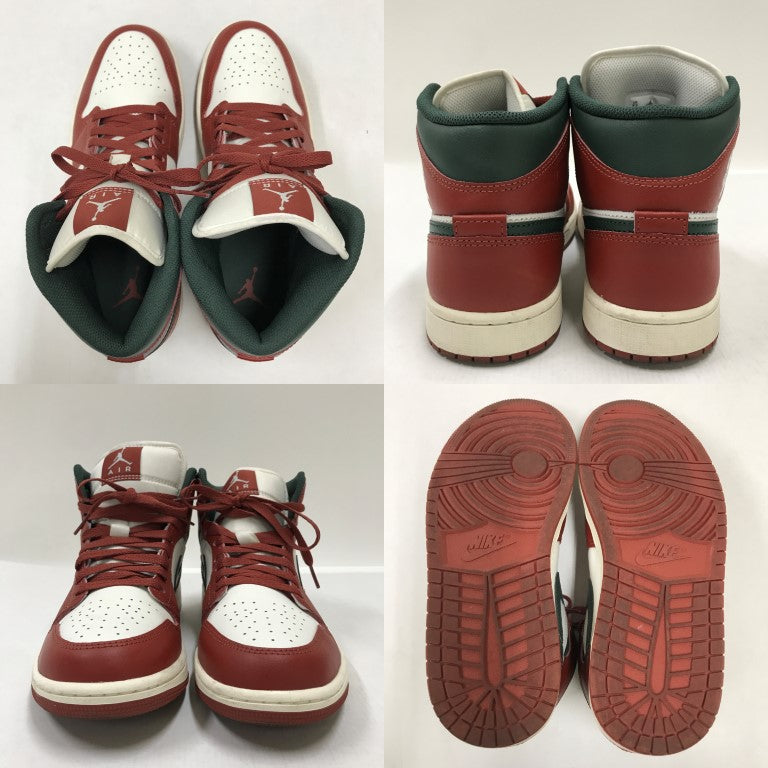 MID Air Jordan 1 Red/Green/White Sneakers Size 26.5