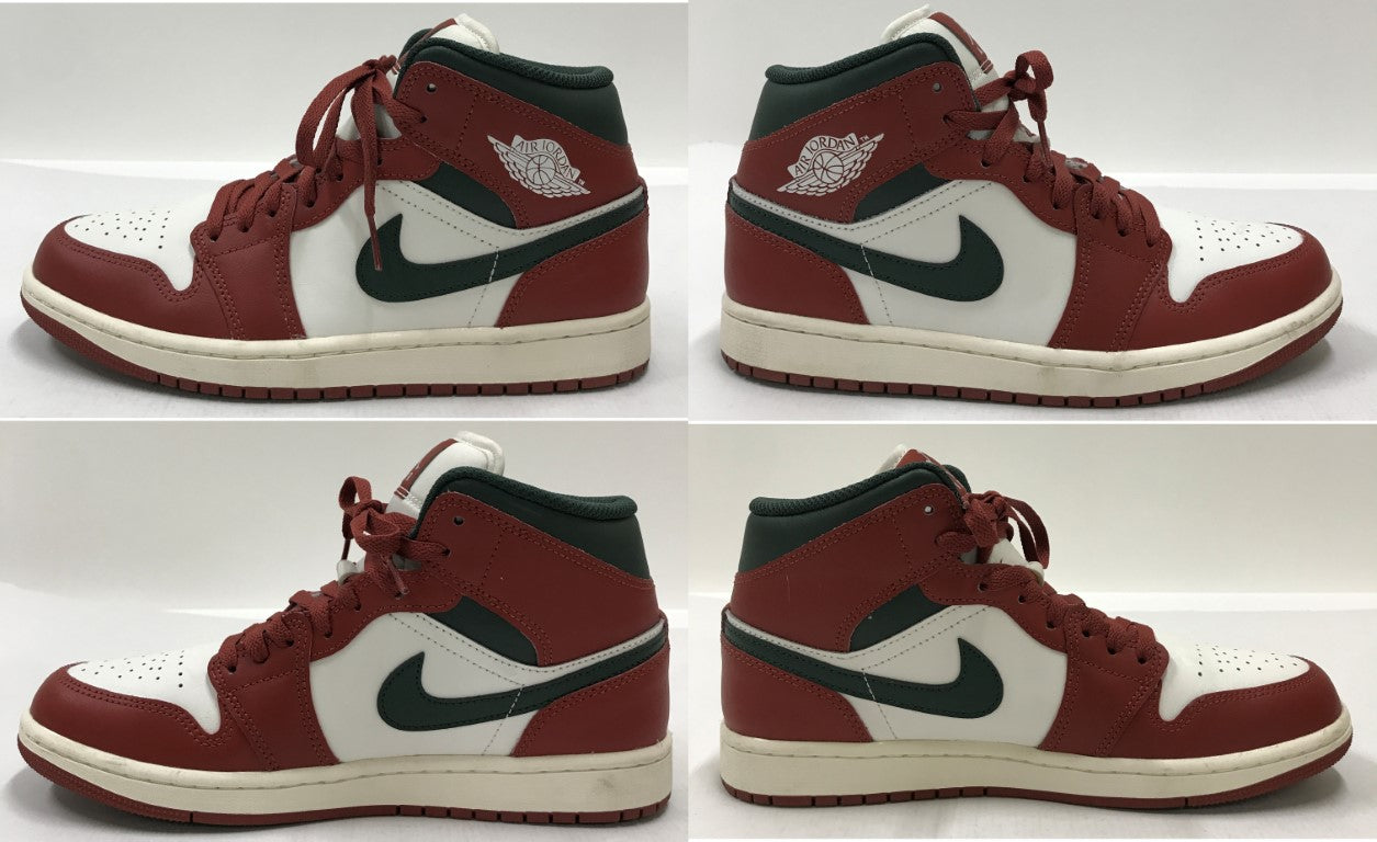 MID Air Jordan 1 Red/Green/White Sneakers Size 26.5