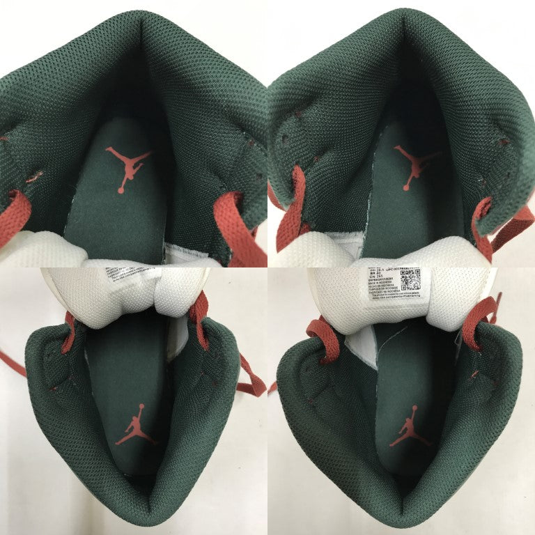 MID Air Jordan 1 Red/Green/White Sneakers Size 26.5