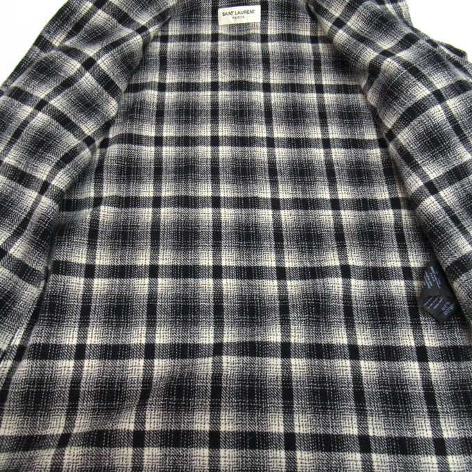 SAINT LAURENT Block Check Long Sleeve Shirt Size XS
