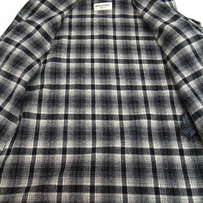 SAINT LAURENT Block Check Long Sleeve Shirt Size XS