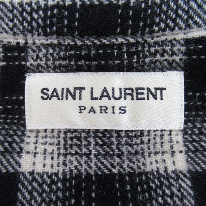 SAINT LAURENT Block Check Long Sleeve Shirt Size XS