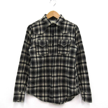 SAINT LAURENT Block Check Long Sleeve Shirt Size XS