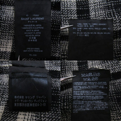 SAINT LAURENT Block Check Long Sleeve Shirt Size XS