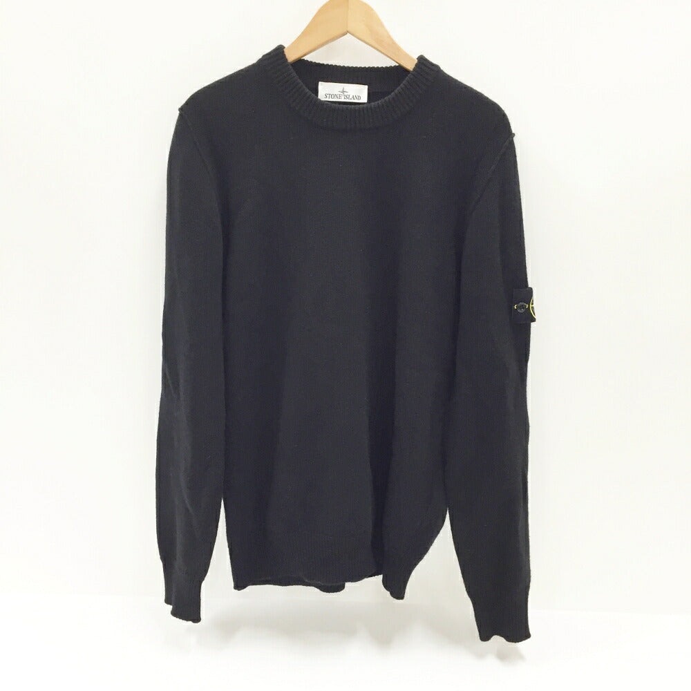 STONE ISLAND Black Knit Sweater Size L