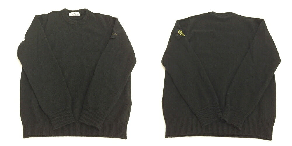STONE ISLAND Black Knit Sweater Size L