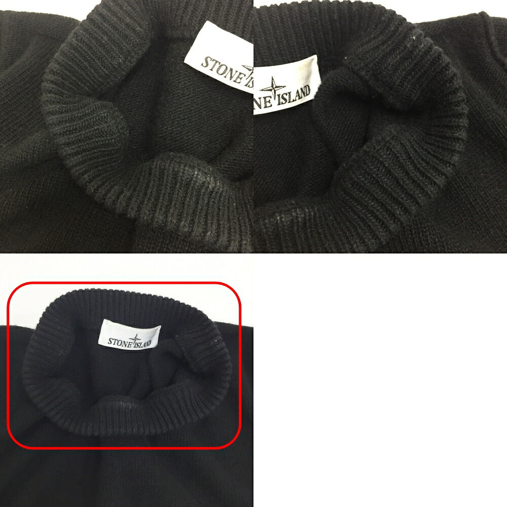 STONE ISLAND Black Knit Sweater Size L