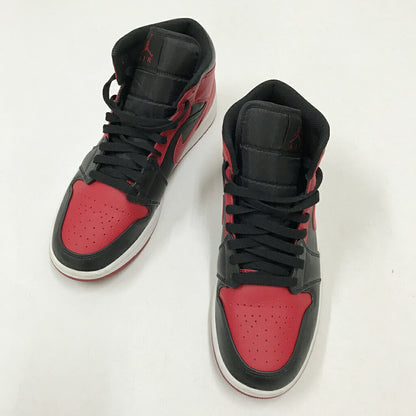 NIKE Air Jordan 1 Mid Black/Red Sneakers Size 26.5