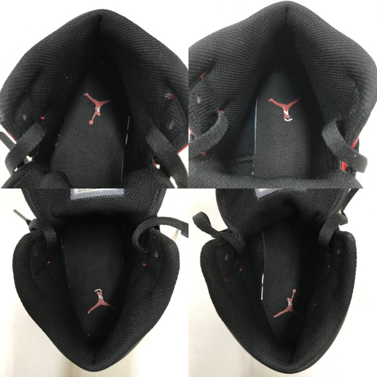 NIKE Air Jordan 1 Mid Black/Red Sneakers Size 26.5