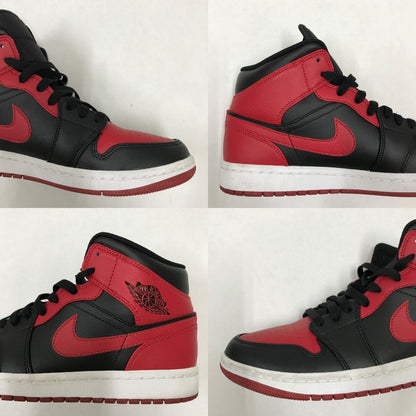 NIKE Air Jordan 1 Mid Black/Red Sneakers Size 26.5