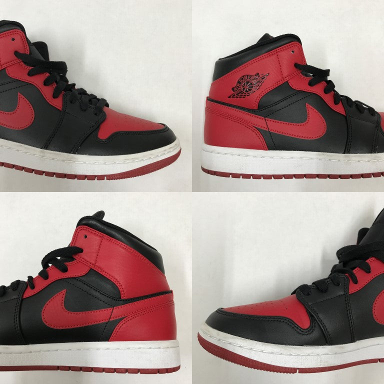NIKE Air Jordan 1 Mid Black/Red Sneakers Size 26.5